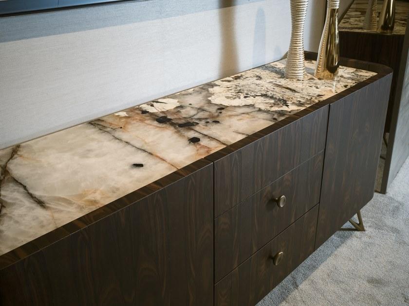 Bellotti Ezio Комод из цирикоте с ящиками и столешницей из мрамора патагония Gea 2018-40 - Вид №3