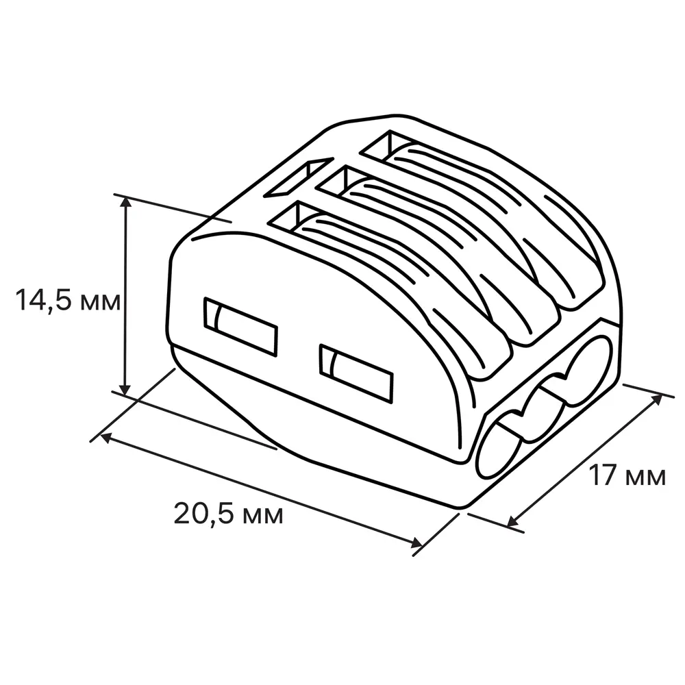Клеммы соединительные монтажные с рычажком Duwi СМК 222-413 3-проводные 4мм² серые 5шт 26610 5 STLM-2076983 - Вид №7