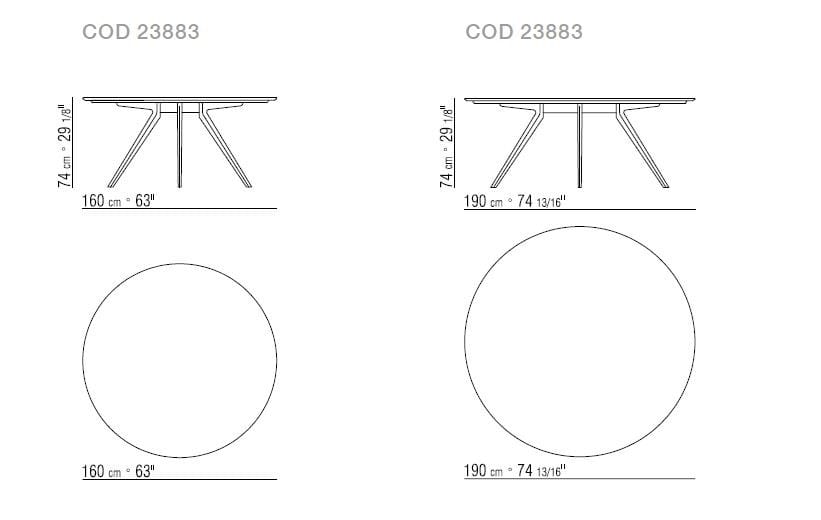 Круглый стол с лакированной столешницей Flexform ARCH-00091797 - Вид №7