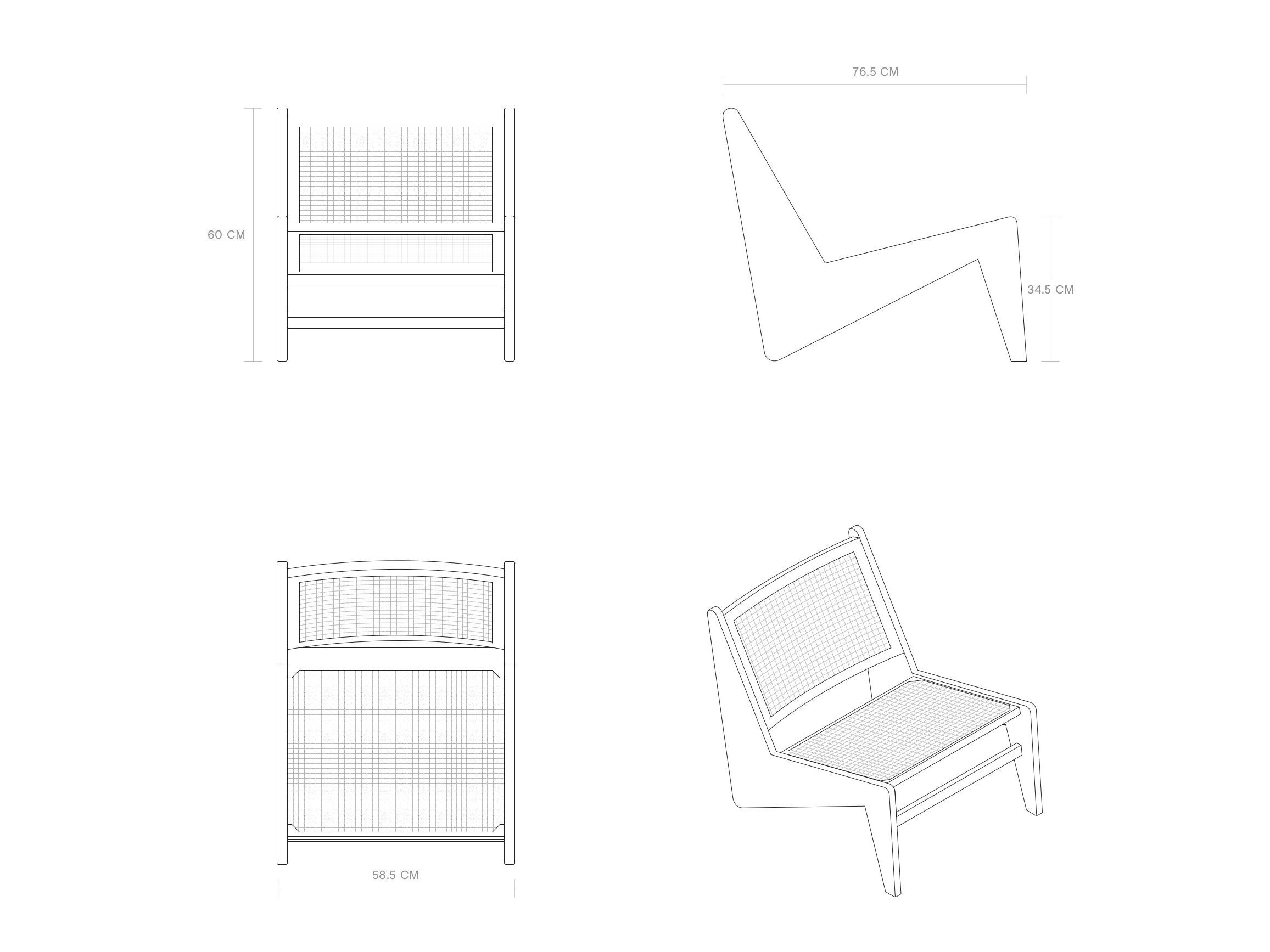 Кресло из тикового дерева без подлокотников Phantom Hands Project Chandigarh ARCH-00063278 - Вид №5