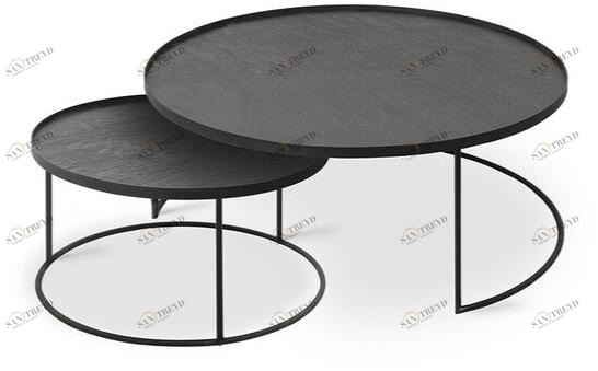 Ethnicraft Круглый деревянный журнальный столик для гостиной  20329, 20726 