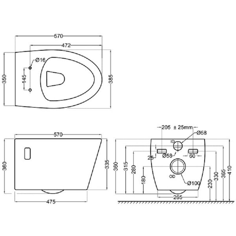 VGS-WHT-81951 Подвесной унитаз Jaquar Vignette Santreyd  - Вид №1