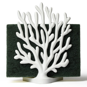 QL10335-WH Держатель для мочалок coral sponge белый Qualy