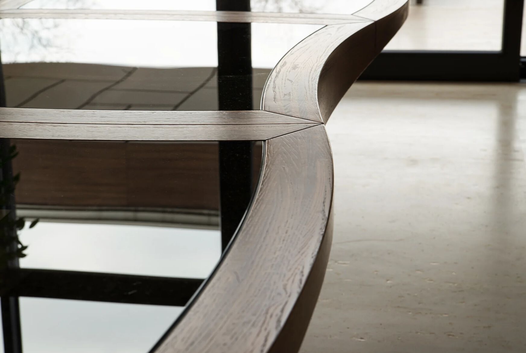 Прямоугольный стол из дерева и стекла PlusObject WAVE ARCH-00025055