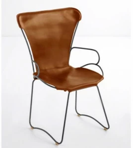 Jover+Valls Кожаное кресло-санки с подлокотниками Hug