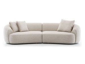 Изогнутый диван из ткани