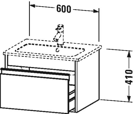 KT641805252 Тумбочка подвесная Ketho #KT6418 600 x 475 мм Европейский дуб, декор Duravit - Вид №1