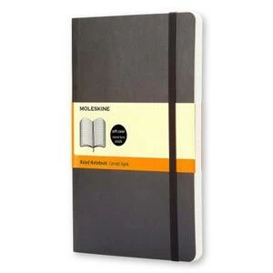 Блокнот Moleskine CLASSIC SOFT 90x140мм 192стр. линейка мягкая обложка фиксирующая резинка черный