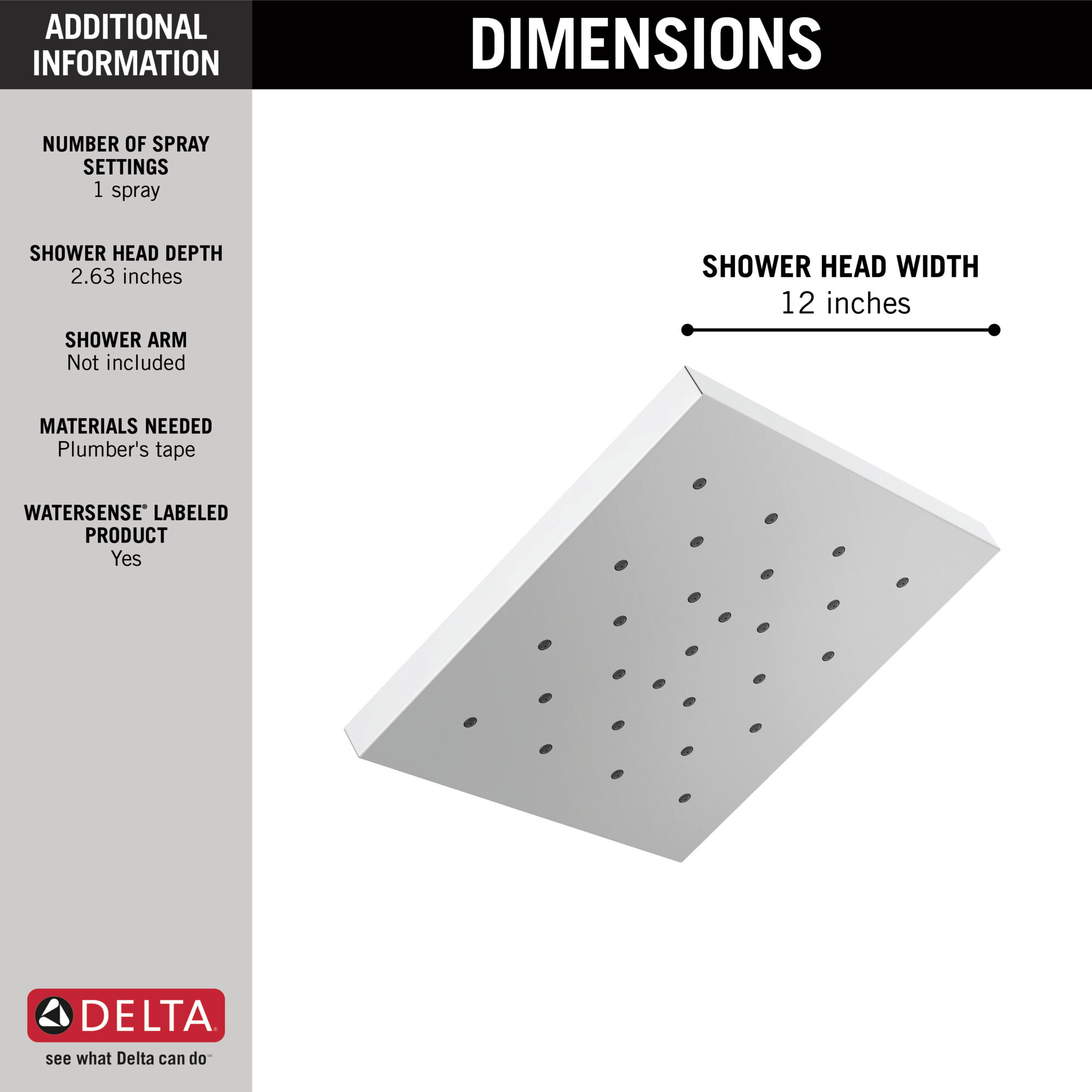 52161 H2Okinetic® одинарная душевая лейка с UltraSoak ™ Delta Faucet Universal Showering Хром  - Вид №2