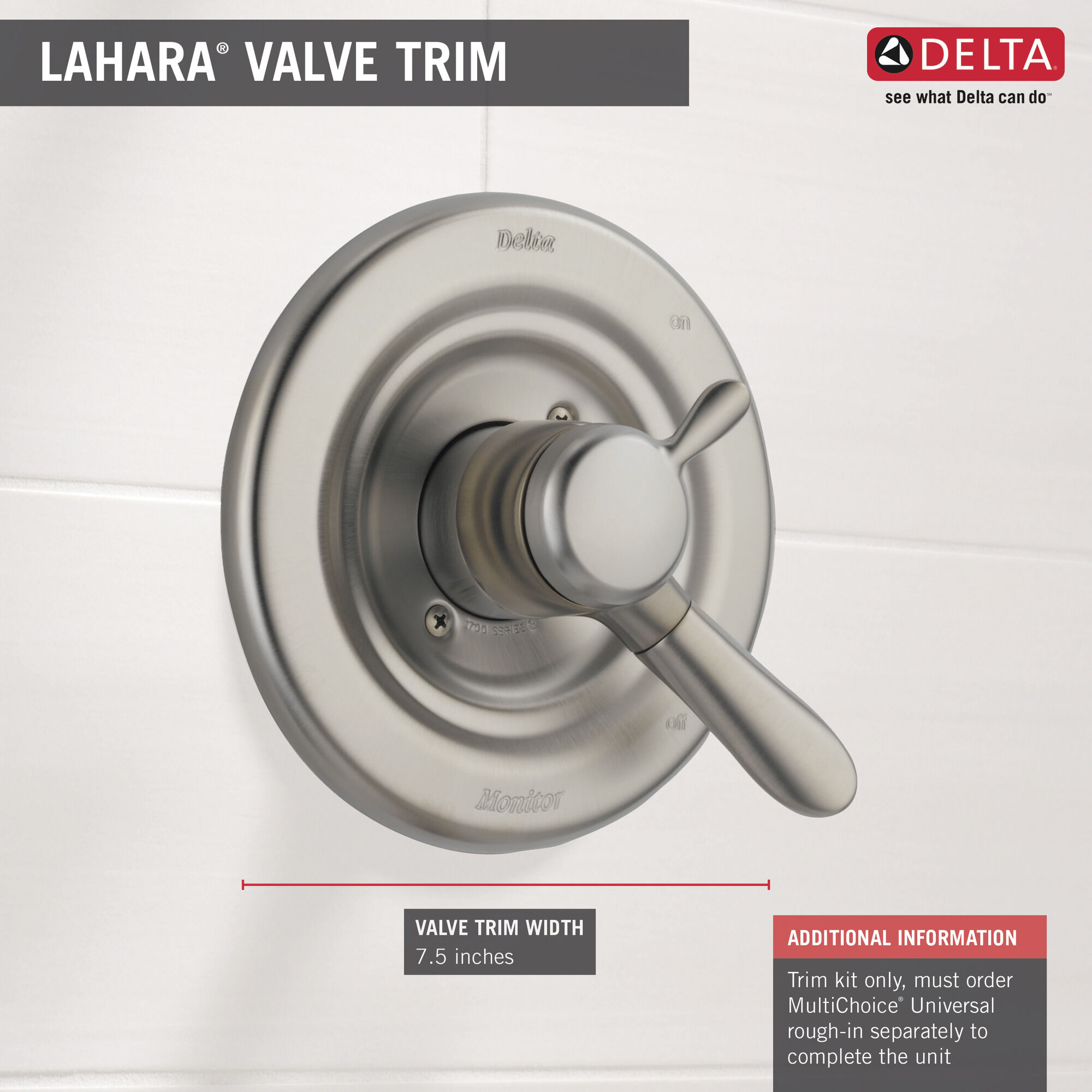 T17038-SS Облицовка только для клапана Monitor® серии 17 Delta Faucet Lahara Нержавеющая сталь  - Вид №1