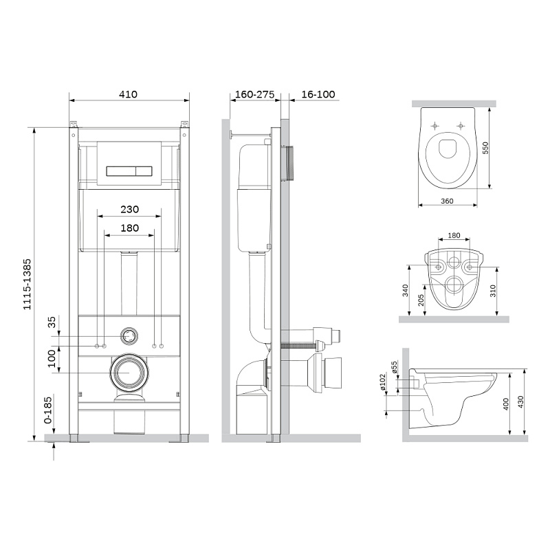 IS30201.741700 Инсталл с клав Start S белый глянц с подв унит FlashClean с сид м/лифт AM.PM Sense - Вид №5