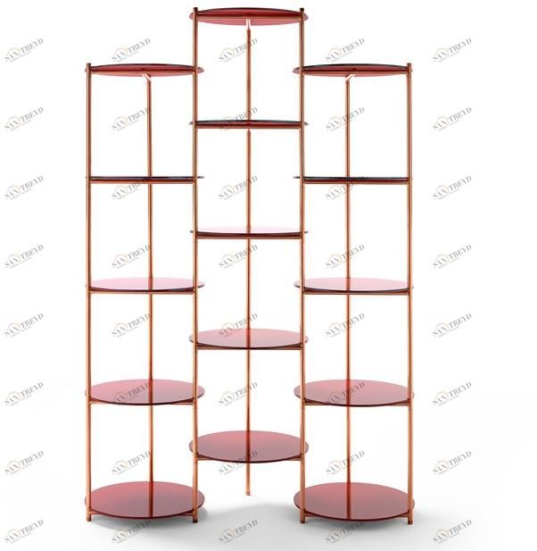 EPÒNIMO Открытый медный книжный шкаф со стеклянными полками Long playing Lp002 