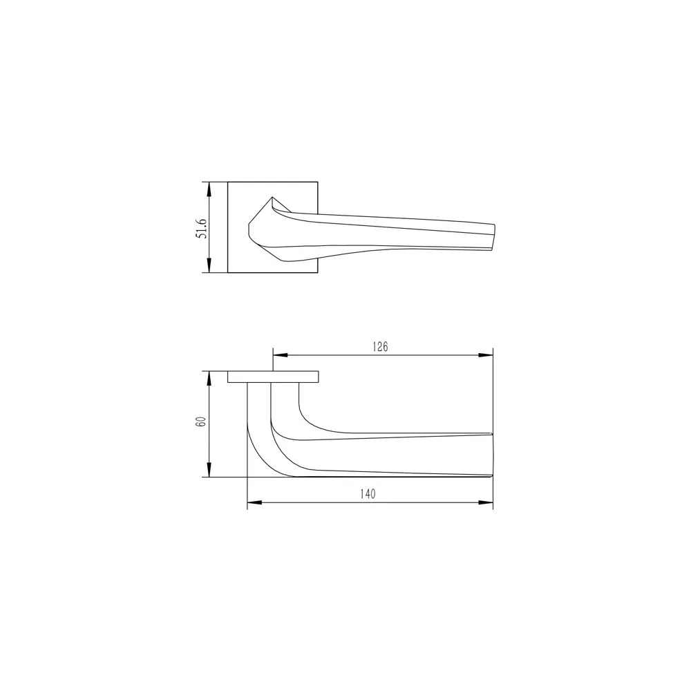 Дверная ручка на розетке Edson EDS-16-Q2 без запирания цвет белый STLM-2112849 - Вид №4