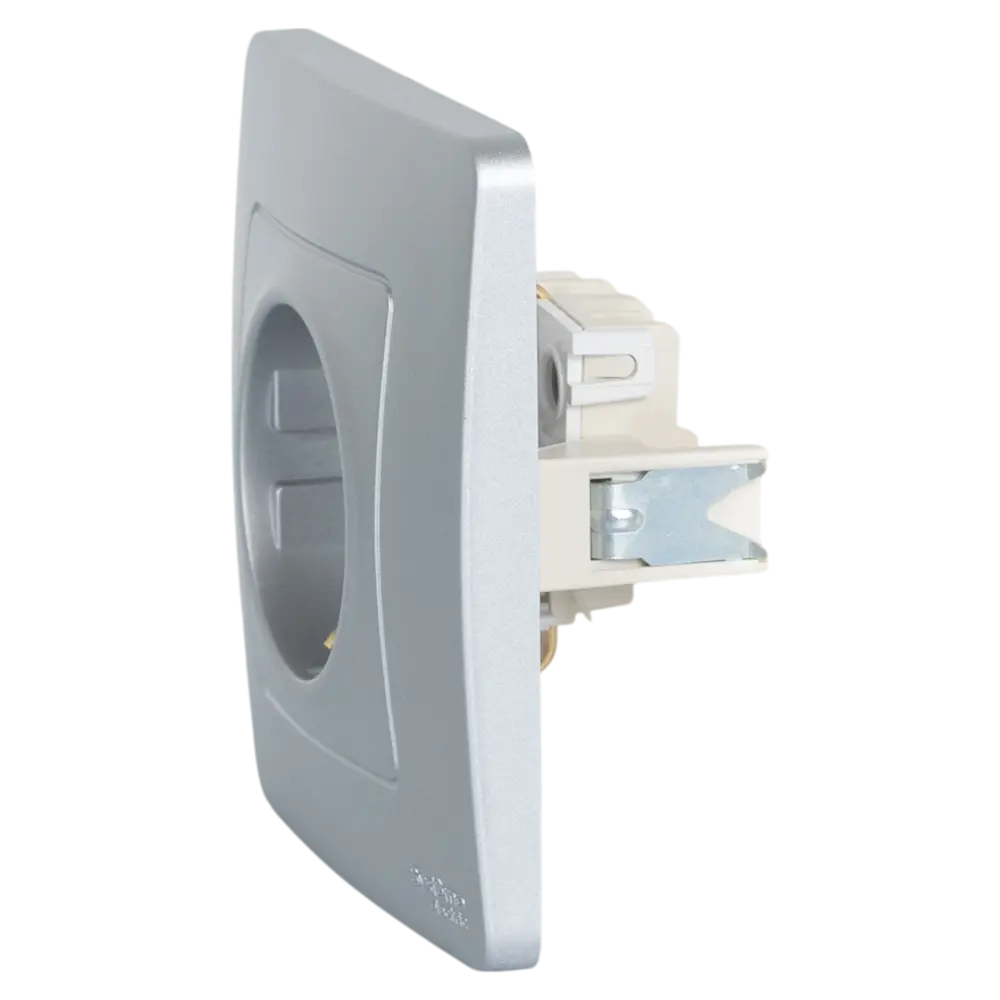 Розетка встраиваемая Systeme Electric Blanca с заземлением цвет алюминий 86728844 STLM-2206719  - Вид №2