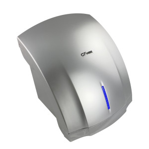 GFmark - Сушилка для рук, корпус пластик АБС, цвет сатин хром + хром, с неоновой подсветкой, КЛАССИКА, 1800W, код: 6980