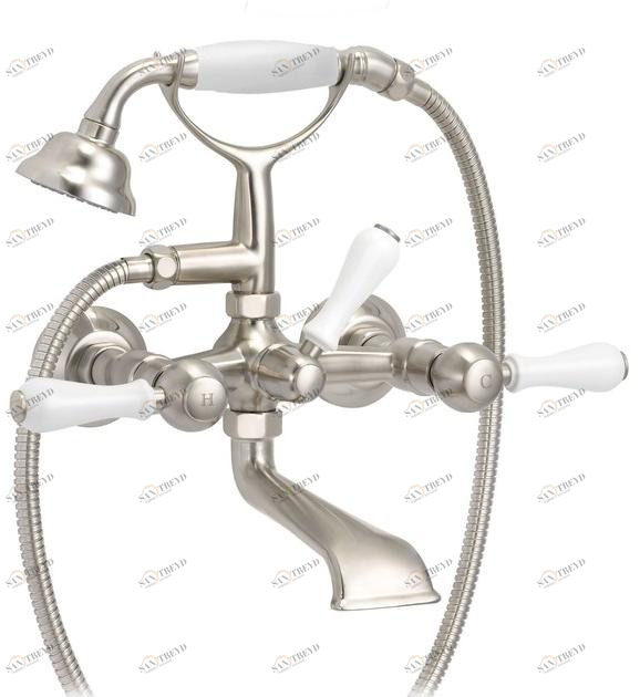 rvb Смеситель для ванны настенный с ручным душем на 2 отверстия Flamant butler 1950.11.99-wo