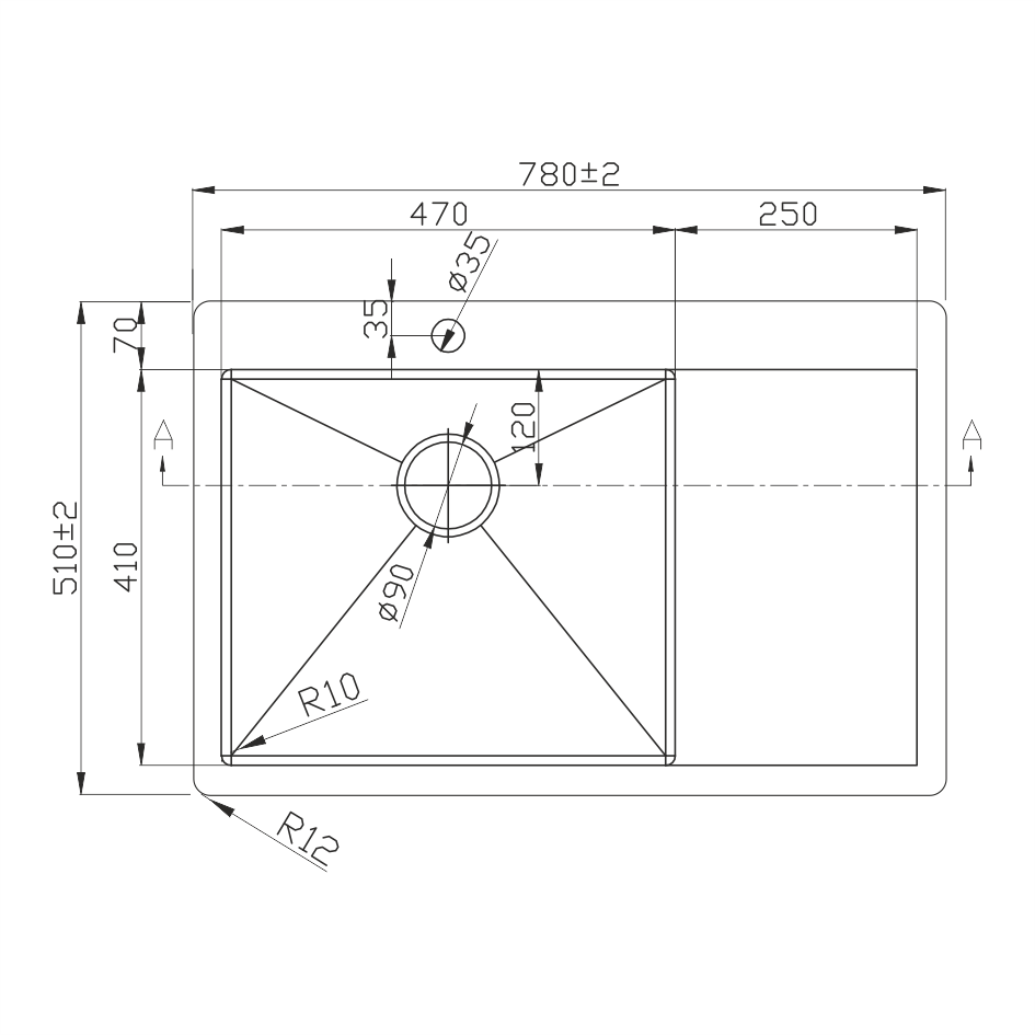 Мойка D7851H-L MELANA ProfLine 3,0/220 САТИН врезная прямоугольная левая D7851H-L D7851H-L сатин - Вид №1