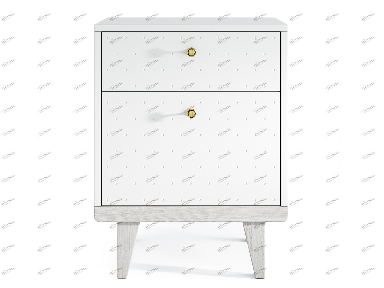 Тумбочка прикроватная белая фрезеровка с 2 ящиками Thimon THE IDEA  210325 Белый 