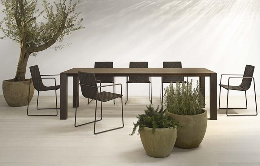 Andreu World Обеденный стол из алюминия с керамической столешницей Wind Me5894-95-96 - Вид №2