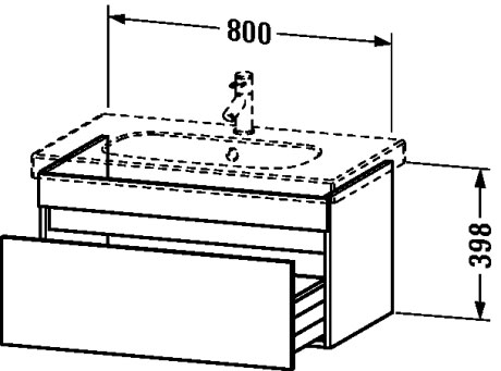 DS638401818 DuraStyle Тумбочка подвесная Белый матовый, декор Duravit - Вид №1