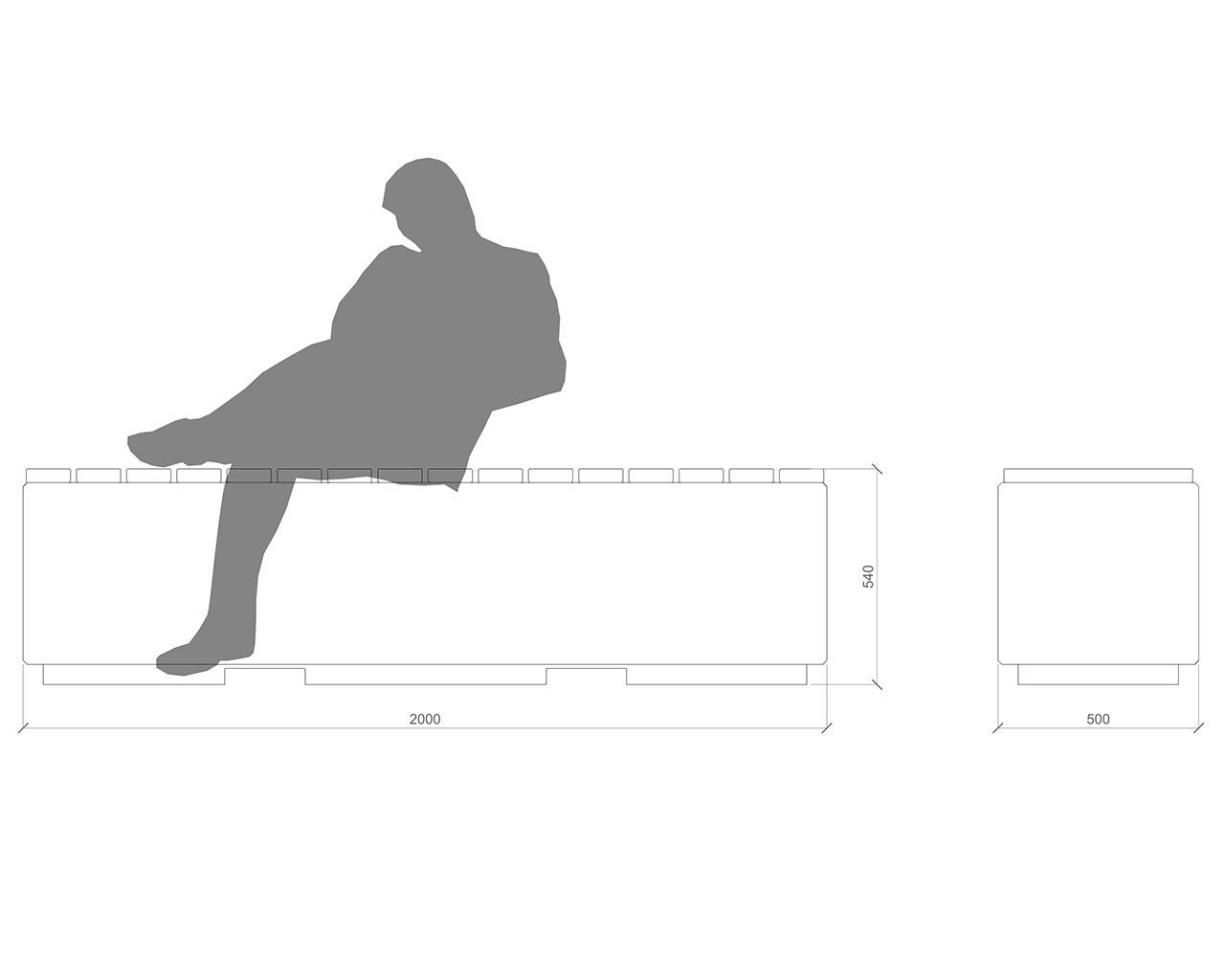 Бетонная скамья Lazzari DEMETRA ARCH-00029199 - Вид №3