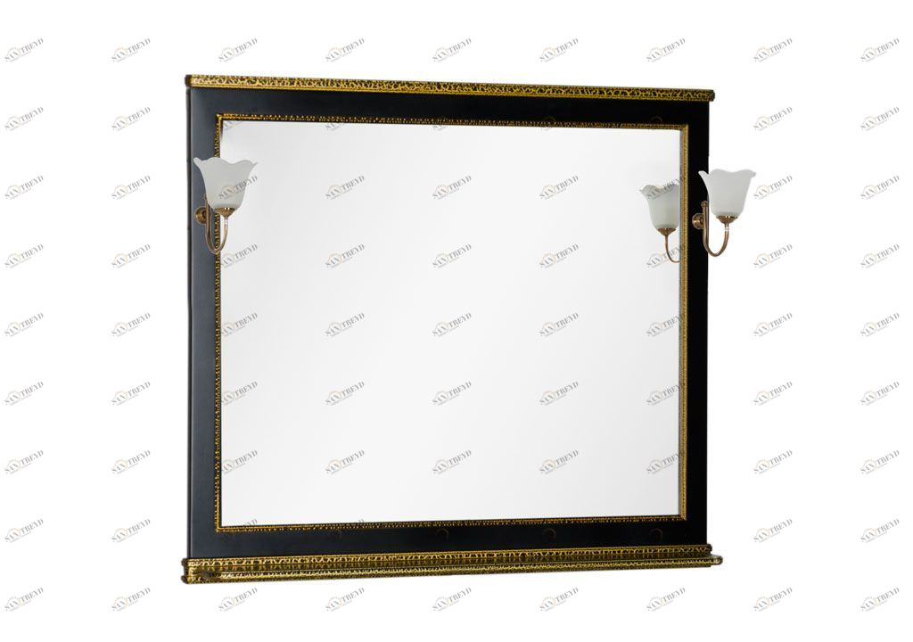 Зеркало Aquanet Валенса 110 черный краколет/золото 00180295