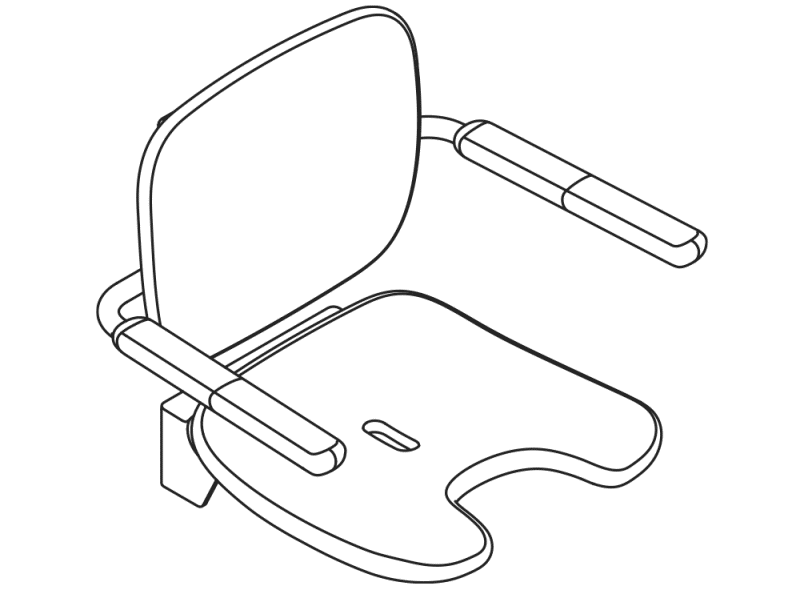 802.51.23860 Складное сиденье премиум-класса HEWI Serie 802 LifeSystem  - Вид №4