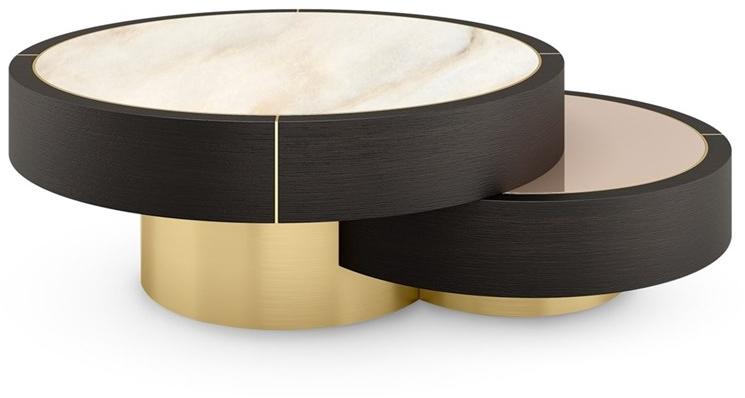 FRATO Низкий круглый деревянный журнальный столик  Ffu080020aaa  - Вид №1