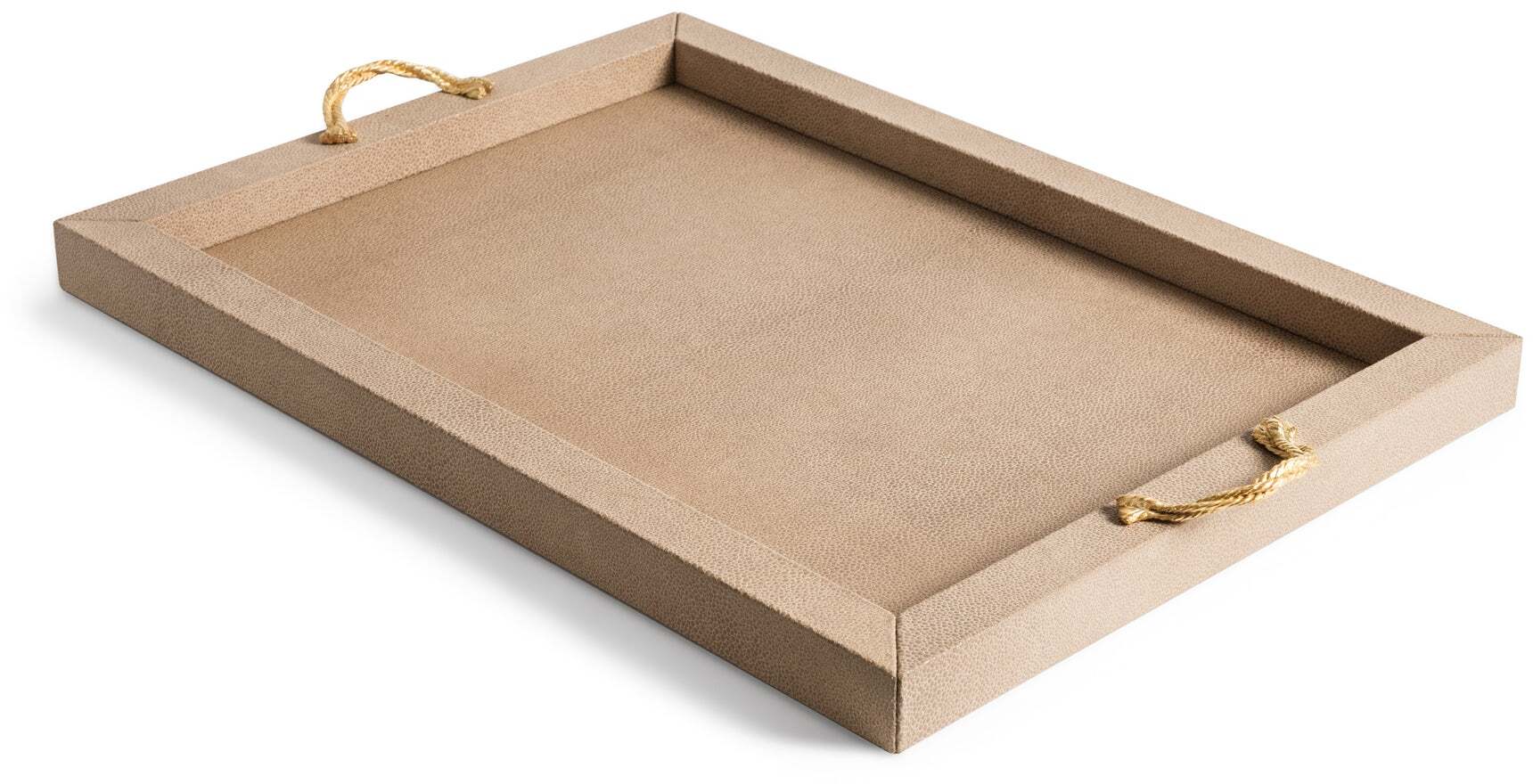 Талия Поднос - 40,5X40,5 см/металл-хром/тканая кожа_кофе