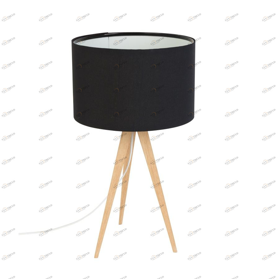 Лампа настольная Tripod Wood, черная с бежевыми ножками Zuiver 5200008