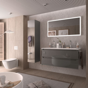 26685 SALGAR Мебель под умывальник MONTERREY 12002 металлические ящики GLOSS GREY 1197 x 540 x 450 мм Глянцевый серый