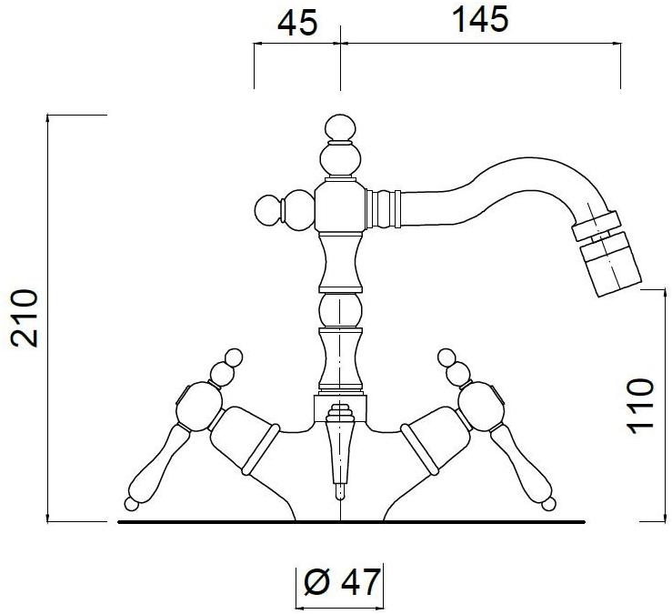 Rubinetteria Giulini Смеситель для биде на одно отверстие с регулируемым изливом Classic revolution - praga Fs7558ace - Вид №1