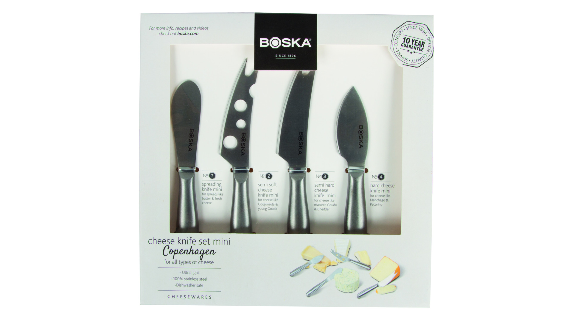 10625057 Boska Набор мини-ножей для всех видов сыра Boska "Копенгаген" 19х19см, 4 шт, сталь нержавеющая, в п/у Сталь нержавеющая  - Вид №8