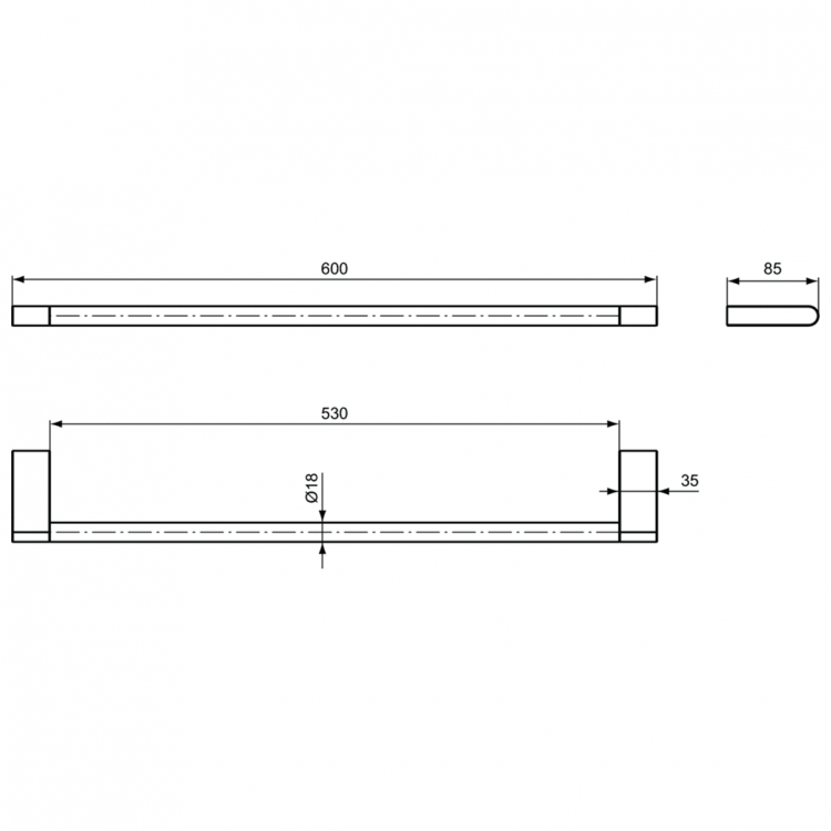 N1387AA Полотенцедержатель 600 мм Ideal Standard CONNECT - Вид №2