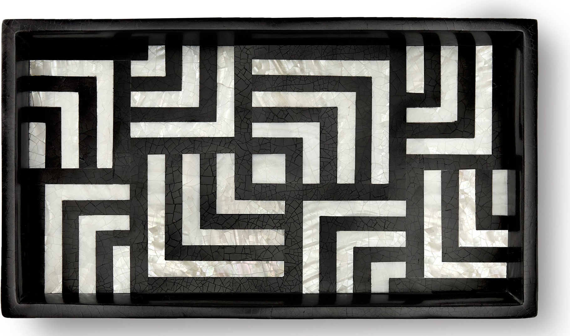 10593252 L’Objet Поднос прямоугольный "Лабиринт" 31х17х3см (перламутр) Ракушки 