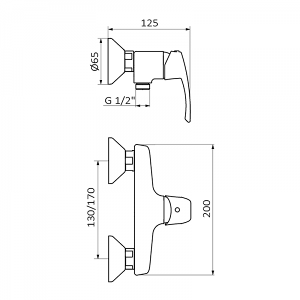 Смеситель для душа TEN PRO GRB MIXERS 10325500  - Вид №1