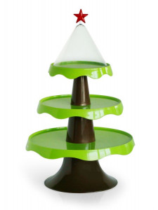 QL10042-GN Этажерка подарочная merry tree зеленая Qualy