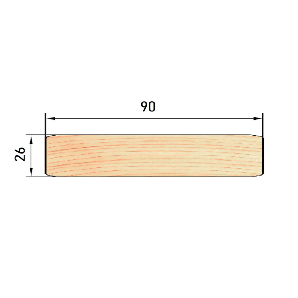 Santreyd Полок банный «Экстра» из липы с фаской 26×90×2200 мм 82625044 STLM-0032149 - Вид №4