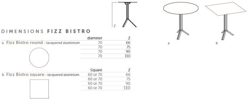 Joli Высокий круглый алюминиевый стол с откидной крышкой Fizz sun-id-1394032 - Вид №4