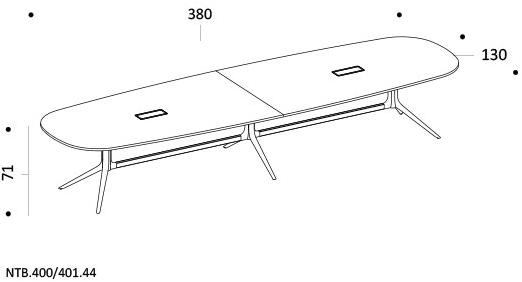 ICF Прямоугольный стол для совещаний, регулируемый по высоте, с системой управления кабелями Notable sun-id-1370700 - Вид №18