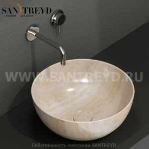 B6T37TR Накладная раковина на столешницу  круглая Ceramica Globo T-EDGE