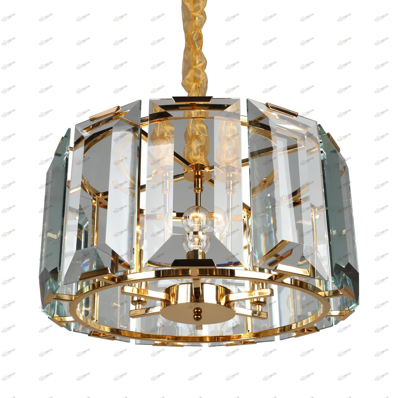 Подвесная люстра Omnilux Noventa OML-81503-06 OMNILUX ДИЗАЙНЕРСКИЕ, NOVENTA 336815 Золото;прозрачный;серый 