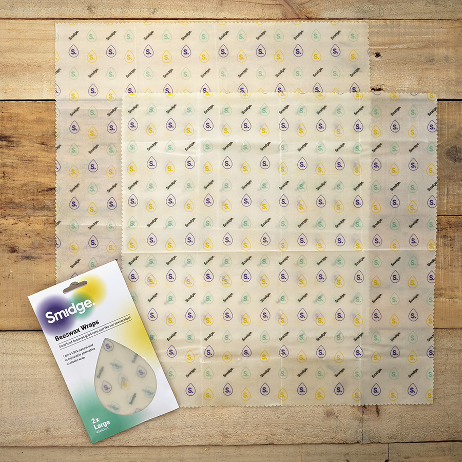 SMID82 Набор из 2 многоразовых оберток droplet пчелиный воск, большой Smidge  - Вид №2
