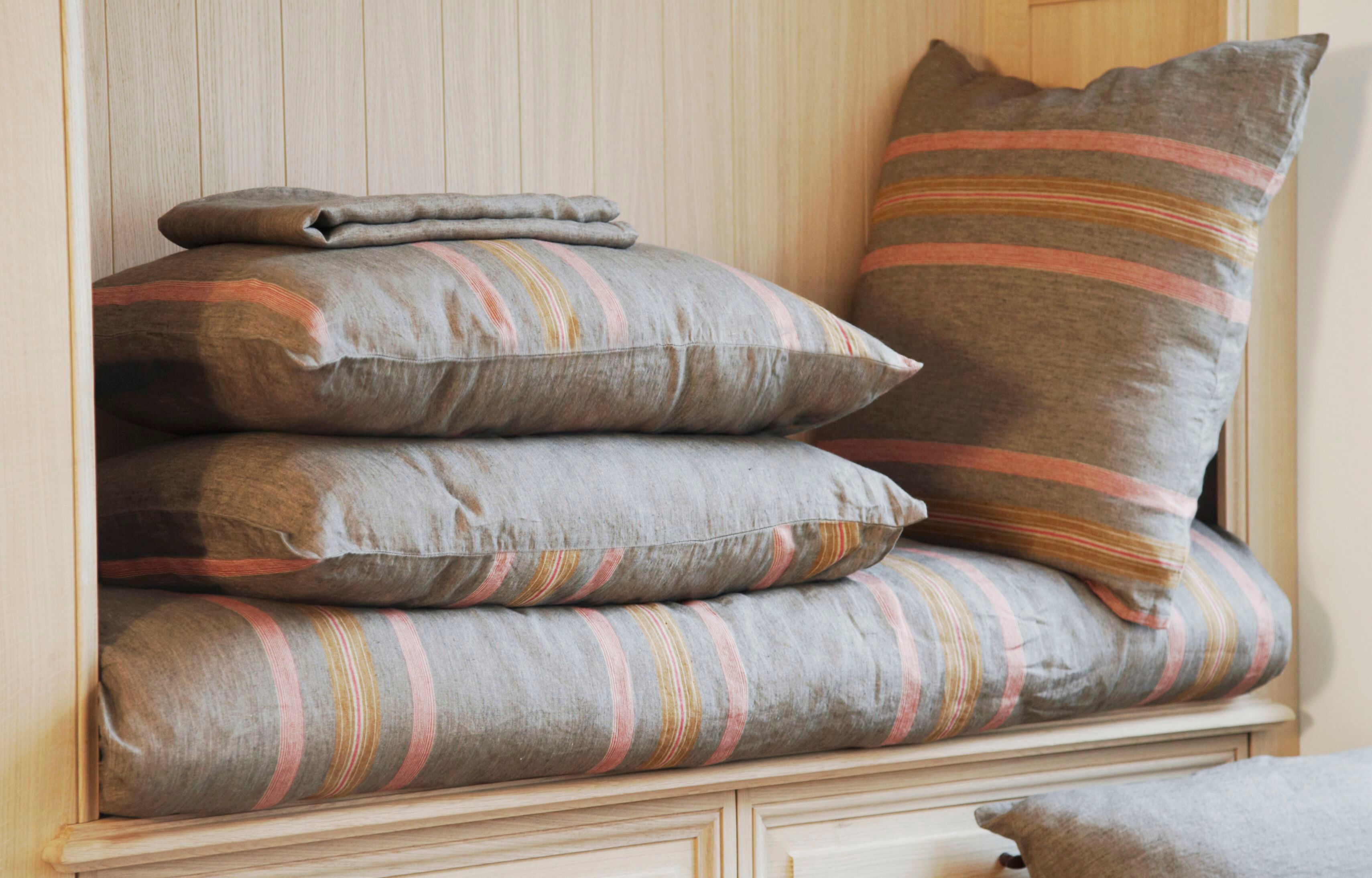 Льняная квадратная полосатая подушка Libeco Home Notting Hill ARCH-00063590 - Вид №1