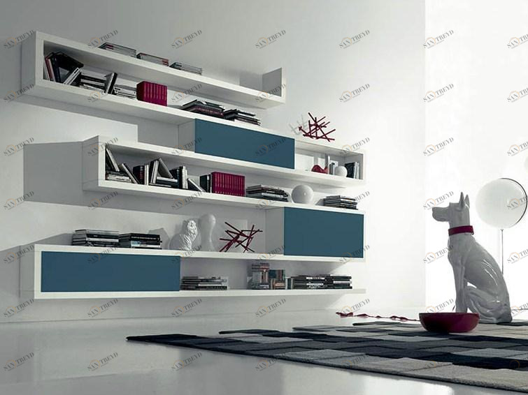 Fimar Книжный шкаф открытой стенки из лакированного дерева в современном стиле Side system sun-id-1372352