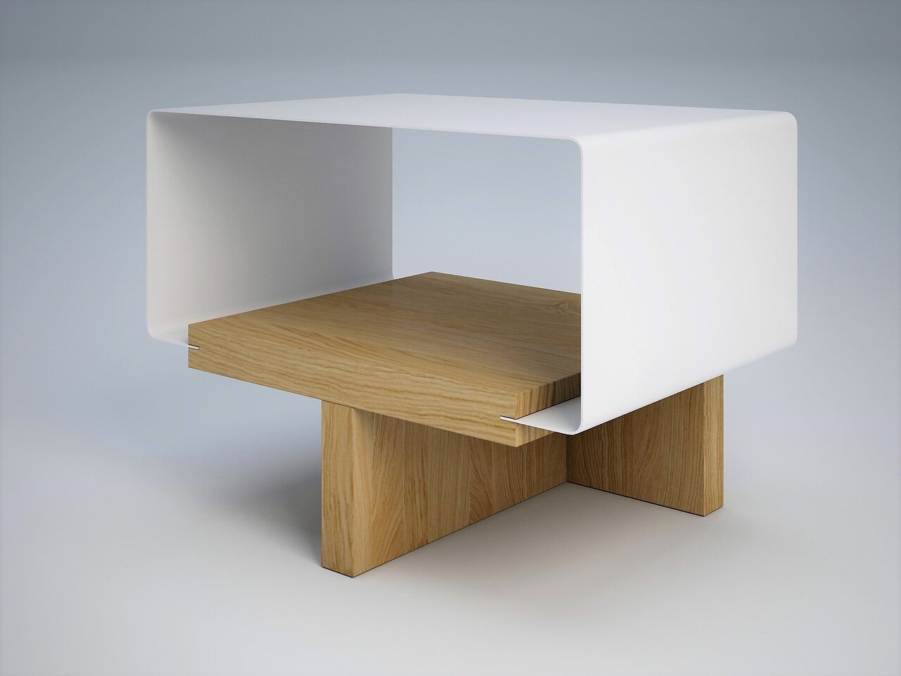 Тумбочка прикроватная белая Tesla-А BRAGIN DESIGN  256625 Белый  - Вид №2