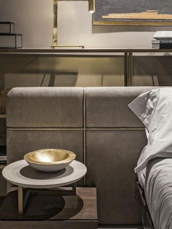 Shake Двуспальная кровать из дерева с мягким изголовьем Mesh sun-id-1419472 - Вид №1