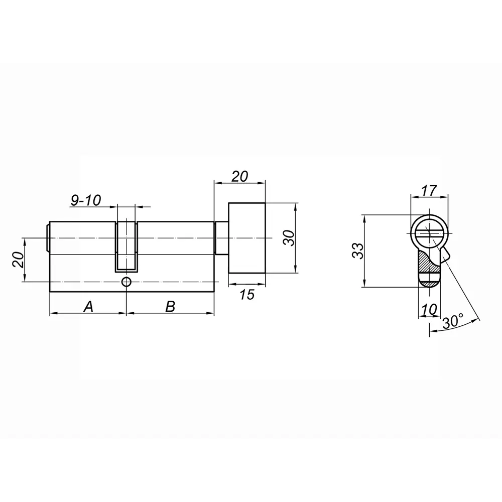 Цилиндр Palladium 40x40 мм ключ/вертушка цвет никель 84614084 STLM-2102499  - Вид №3