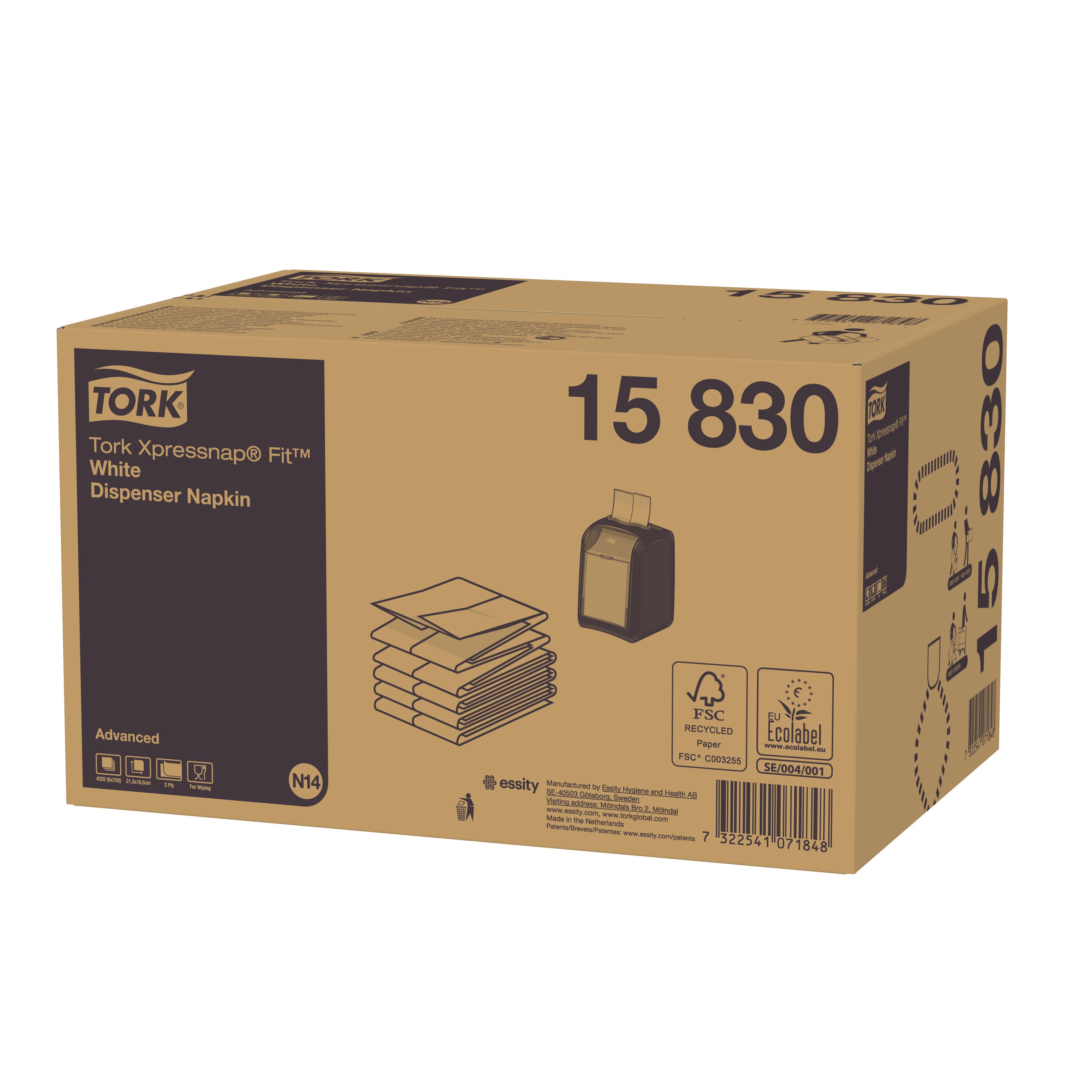 1583000 Белые диспенсерные салфетки Xpressnap fit® Tork  - Вид №2