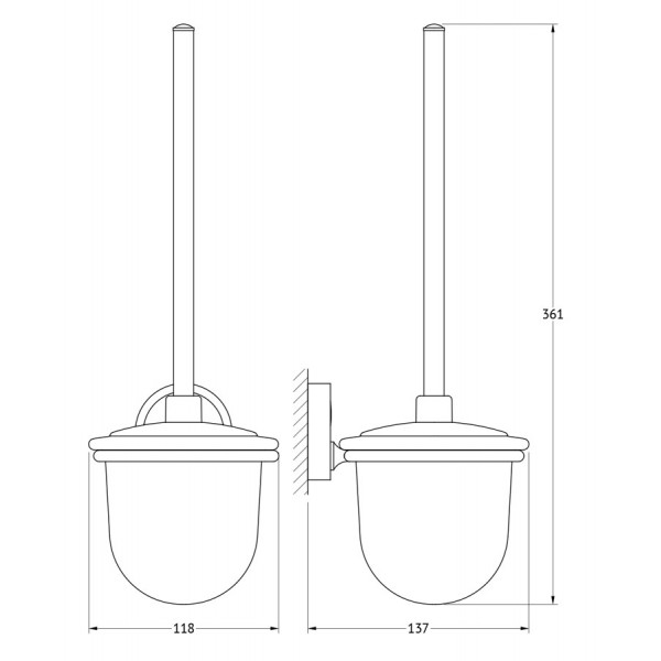 Ерш с крышкой настенный стекло FBS (Чехия) LUX 057 sun-id-561452 - Вид №1